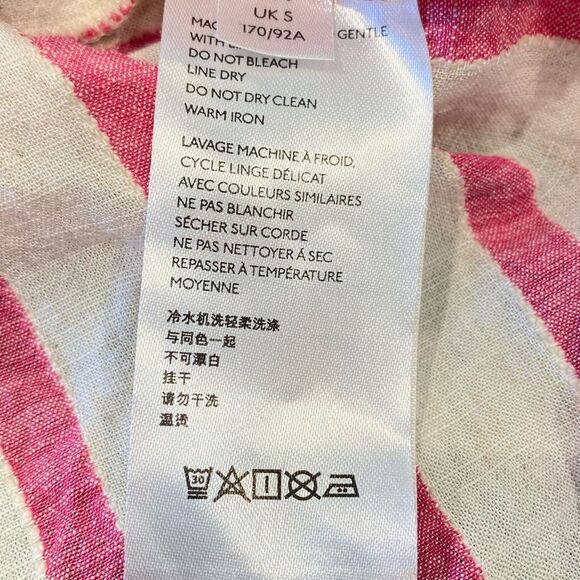 Anthropologie Maeve Amira Striped Top Ivory Pink Top Size Small - Picture 8 of 9